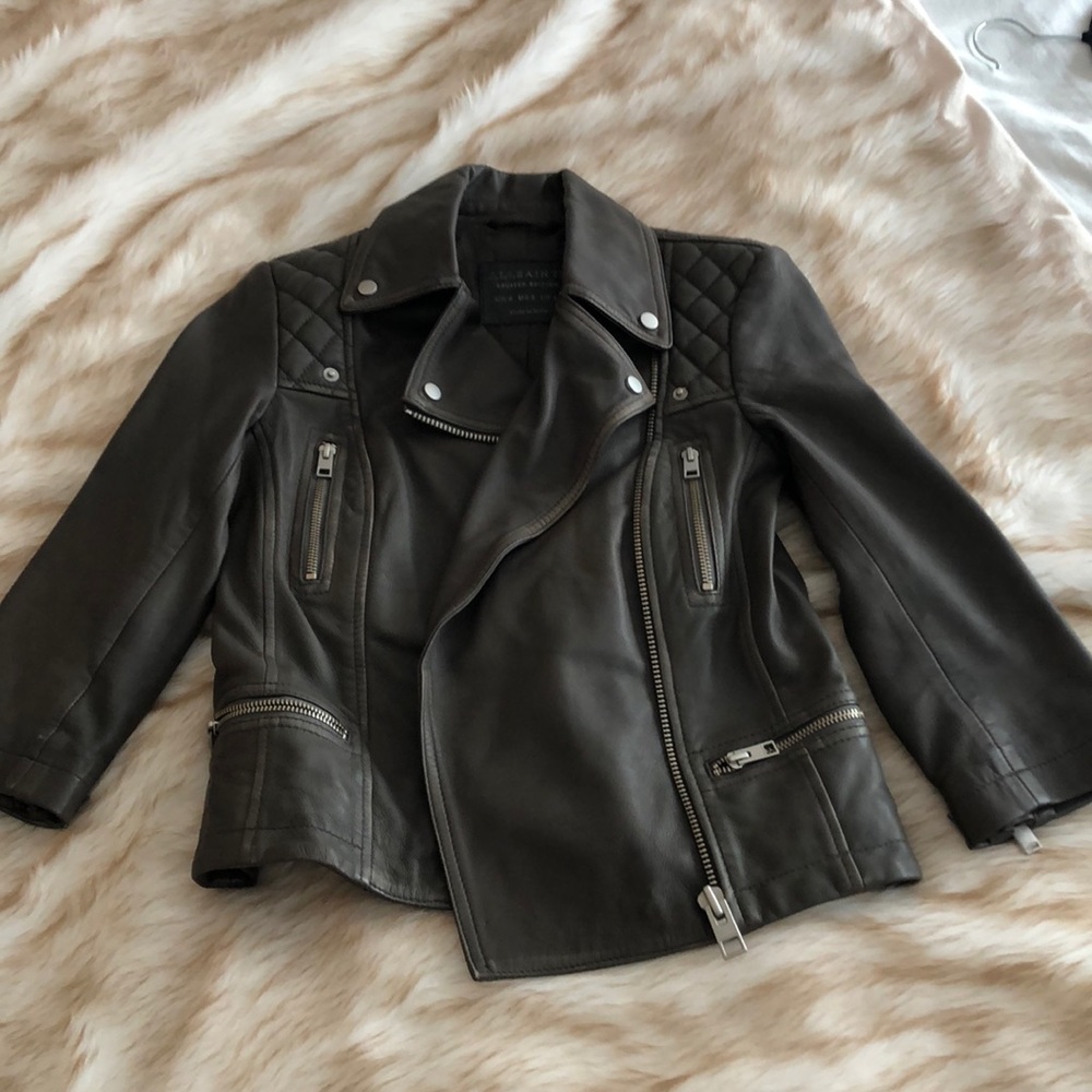AllSaints Lamb Leather Moto Jacket